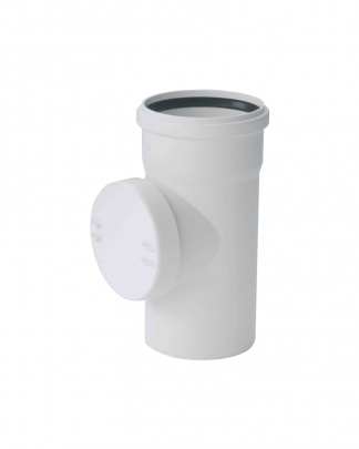 Ревизия Sinikon Comfort Plus 516007.К D110, с крышкой, белая