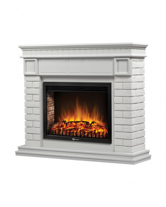 Портал Firelight Bricks 30, цвет камня Белый, шпон Белый