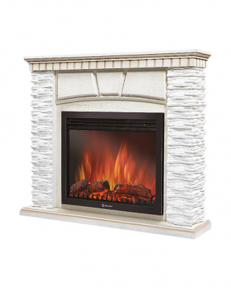 Портал Firelight Porto 30, цвет камня Белый, шпон Беленый Дуб